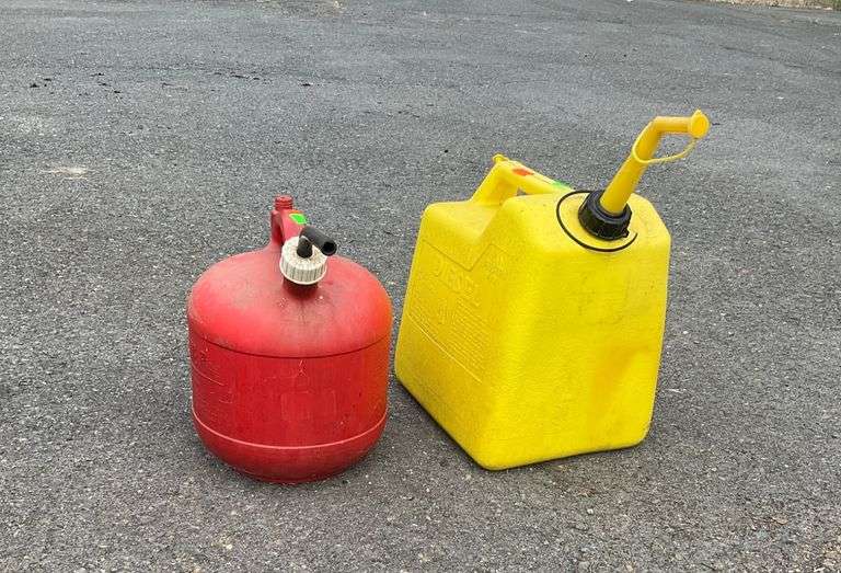 Five-Gallon Diesel Fuel Can and 2 1/2-Gallon Fuel Can with Spouts