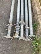 Five Galvanized Shoring Posts with Adjustable Threaded Ends