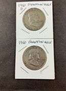 Two Franklin half dollars 1950 and 1950D