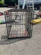 Two-Door Wire Pet Cage with Plastic Liner, 35”Lx22”Wx24”H