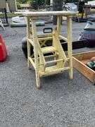 Yellow Painted Step Stool with Three Tiers