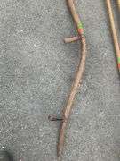 Two-Handed Scythe with Curved Wooden Handle