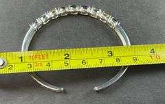 Multi Stone Cuff Bracelet 12.7 grams Sterling Silver size 2 1/2"