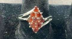 Mozambique garnet ring stainless steel size 8