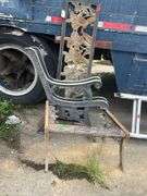 Cast Iron Park Bench Parts, Including Sides and Decorative Back Insert