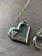 “Origami Owl” Two Necklaces With Pendants Costume Jewelry One Had Heart With CZ's Love And Ring, Second Is A Plain Pendant