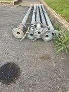 Five Galvanized Shoring Posts with Adjustable Threaded Ends