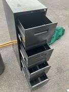 Black Four-Drawer Metal Filing Cabinet