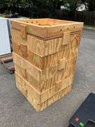 Stack of Six Beekeeping Boxes with Mesh Inserts