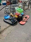 Kids Toy Lot with Ride-On Vehicles and Plastic Accessories
