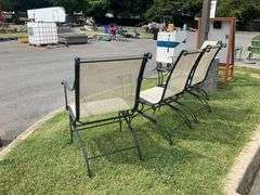 Four Spring Rocking Chairs with Metal Frames and Mesh Seats