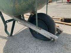 True Temper Wheelbarrow with Two Wooden Handles and Pneumatic Tire