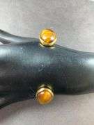 Gold over stainless steel tigers eye bracelet