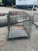 Wire Pet Cage with Plastic Liner, 42”Lx28”Wx30”H