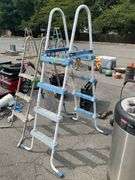 Two Metal Pool Ladders: Three-Step and Four-Step Designs