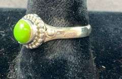Sterling silver green turquoise ring size 7