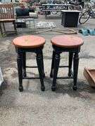 Black and Brown Barstools, 24-Inch Seat Height