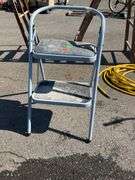 Gray Two-Step Ladder with 21″ Height to Top Step