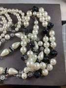 Costume Jewelry, 4 Necklaces With Pearls (Faux )Large And Small Beads