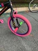 Kids’ Bike With Training Wheels and Multicolor Zebra Stripe Accents