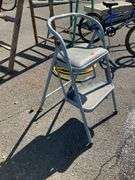Gray Two-Step Ladder with 21″ Height to Top Step