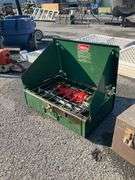 Coleman Two-Burner Stove with Green Metal Case