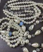 Costume Jewelry, 4 Necklaces With Pearls (Faux )Large And Small Beads