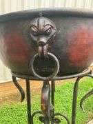 Freestanding Metal Plant Stands with Decorative Bowls