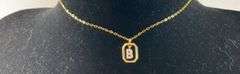 Gold over sterling silver ”B” initial necklace 20in