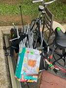 Scrap Lot with Bicycle, Chairs, Scooter, and Miscellaneous Items