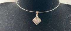 Sterling silver CZ pendant necklace 18in