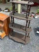 Mold-Affected Furniture Including Stools, Side Cabinet, and Shelving Unit, salvage rights to lot will be kept outside, From the Estate of George R. Rotenberry.