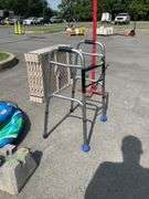 Adjustable Medical Walker with Blue Front Glide Balls