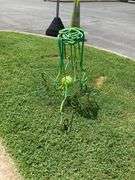Green Metal Swirling Yard Decoration, 27″H
