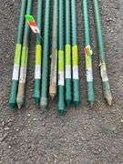 Ten 8’ Vigoro Steel Core Garden Stakes with Plastic Coating
