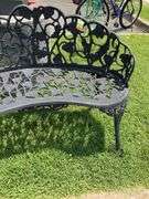 Aluminum Grapevine-Themed Garden Seat