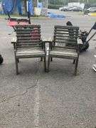 Outdoor Slatted Arm Chairs