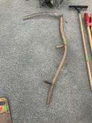 Two-Handed Scythe with Curved Wooden Handle