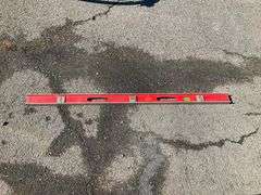 Red 48-Inch Level with Bubble Vials
