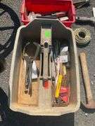 Divided Tool Bin and Rectangle Bin with Assorted Tools