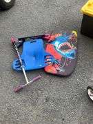 Youth Kick Scooter and Shark Graphic Bodyboard Set