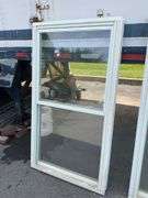 Framed Window Unit with Double Glass Panels, 62”Hx34”W