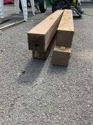 Four Wooden Posts, 36-inch and 40-inch Heights, 3.5×3.5 Inches
