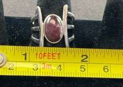 Sterling silver tourmaline quartz ring size 8