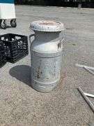 Metal Dairy Can with Handle and Top Lid, 21”H