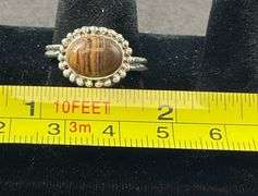Sterling silver chocolate jasper ring size 8