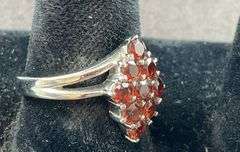 Mozambique garnet ring stainless steel size 8