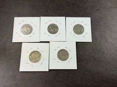 5 buffalo nickels 1935-1937