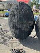 All-Weather Wicker Egg-Shaped Chairs with Four Legs