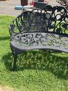Aluminum Grapevine-Themed Garden Seat